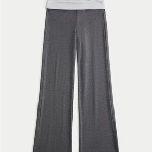 NWT Hollister Co Gray Foldover Waist Knit Flare Pants, Women’s XL short